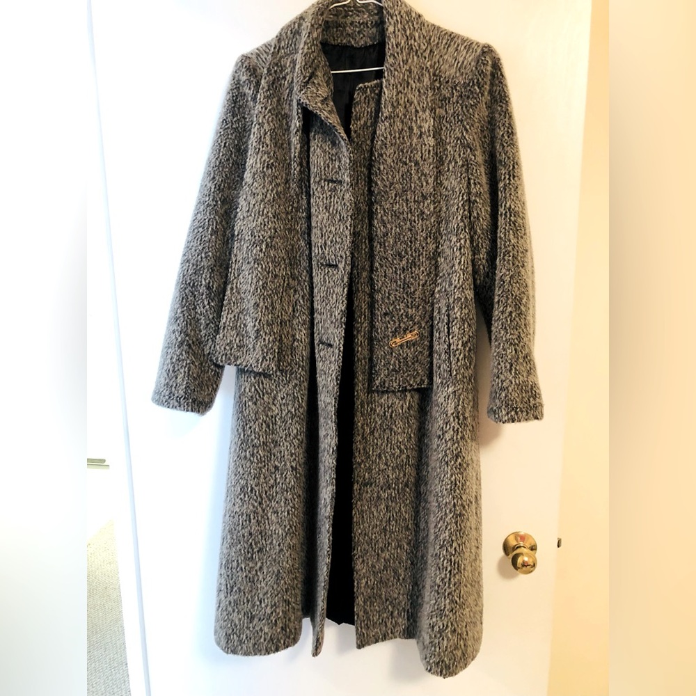 SEARS Vintage heavy Wool coat with scarf M/L